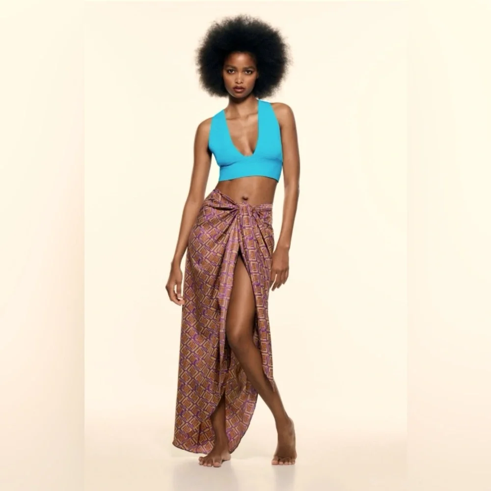 Zara Ribbed Crop Top Women’s Size Medium - Picture 2 of 7